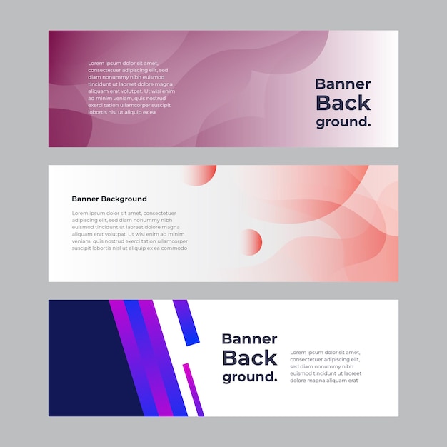 Vector abstract banner design web template set. horizontal header web banner. vector abstract graphic design banner pattern background template.