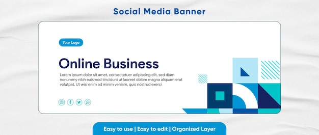 Abstract banner design with geometric business