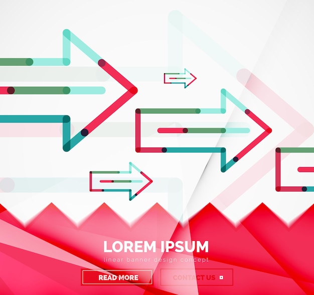 Абстрактный шаблон баннера со стрелками в стиле линейного дизайна