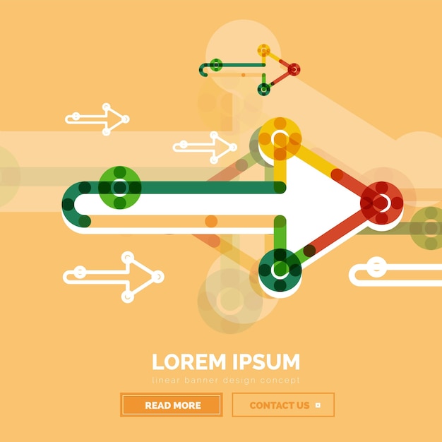 Абстрактный шаблон баннера со стрелками в стиле линейного дизайна