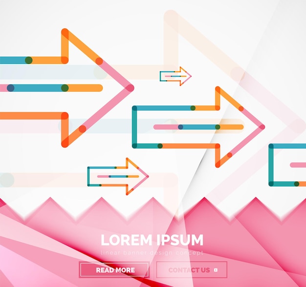 Abstract banner template with arrows linear design style