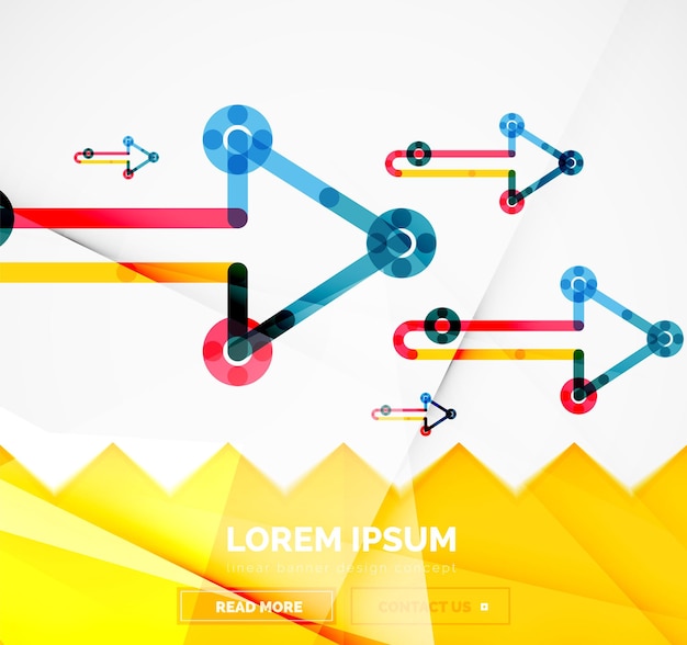 Абстрактный шаблон баннера со стрелками в стиле линейного дизайна