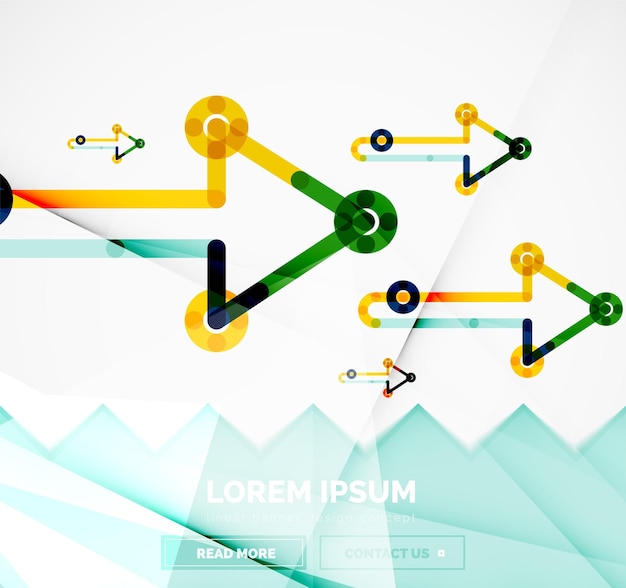 Vector abstract banner template with arrows linear design style