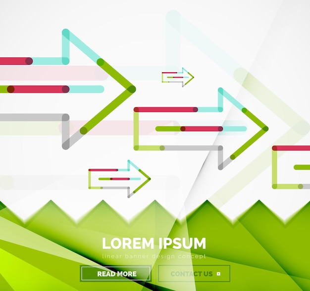 Абстрактный шаблон баннера со стрелками в стиле линейного дизайна