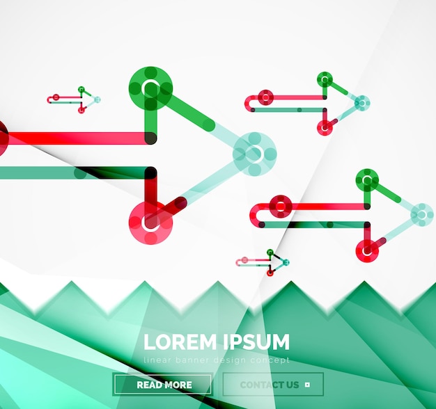 Абстрактный шаблон баннера со стрелками в стиле линейного дизайна