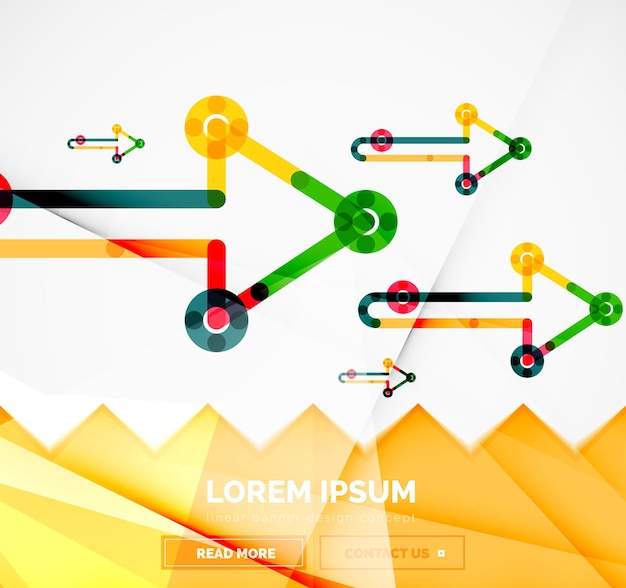 Абстрактный шаблон баннера со стрелками в стиле линейного дизайна
