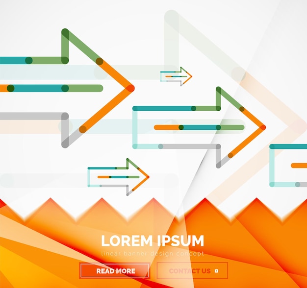 Вектор Абстрактный шаблон баннера со стрелками в стиле линейного дизайна