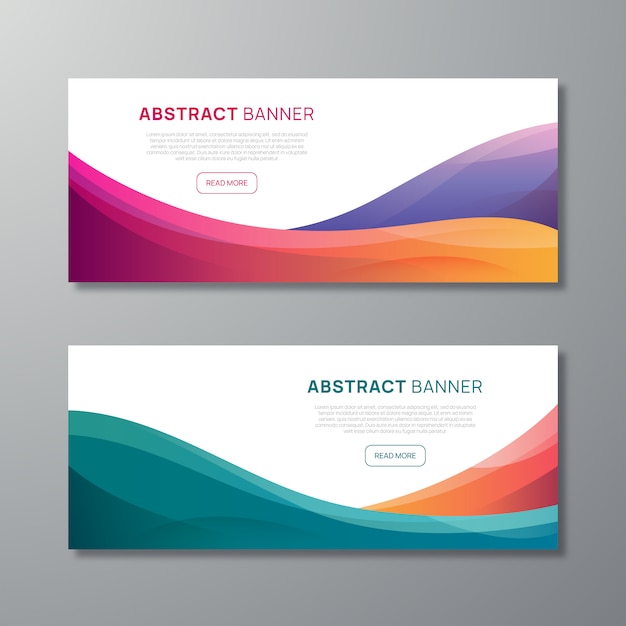 Abstract banner template with gradient waves