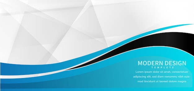 Abstract banner web sjabloon blauwe en zwarte curve met kopieerruimte voor tekst op witte achtergrond Moderne stijl