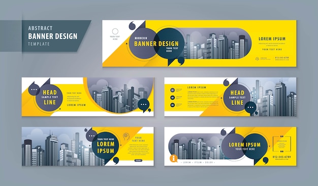 Abstract banner web template set