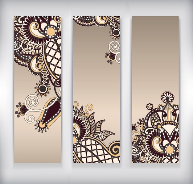 Abstract banner with floral ornament