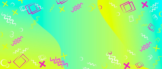 Vector abstract banner with place for text in memphis style. a simple composition. background