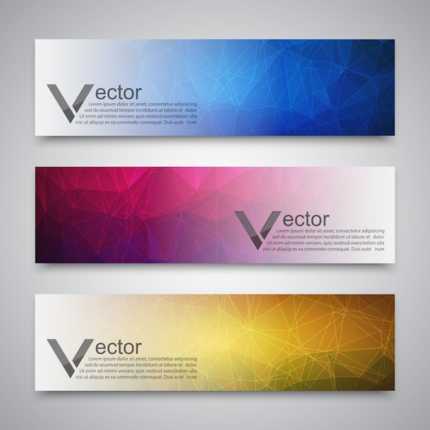 Vector abstract banner with polygon background