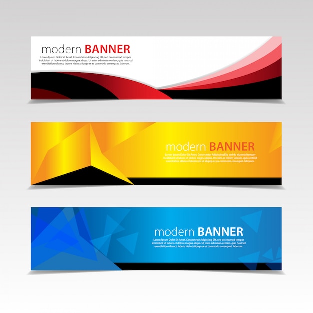 Abstract bannerontwerp. met 3 sets sjablonen. vector