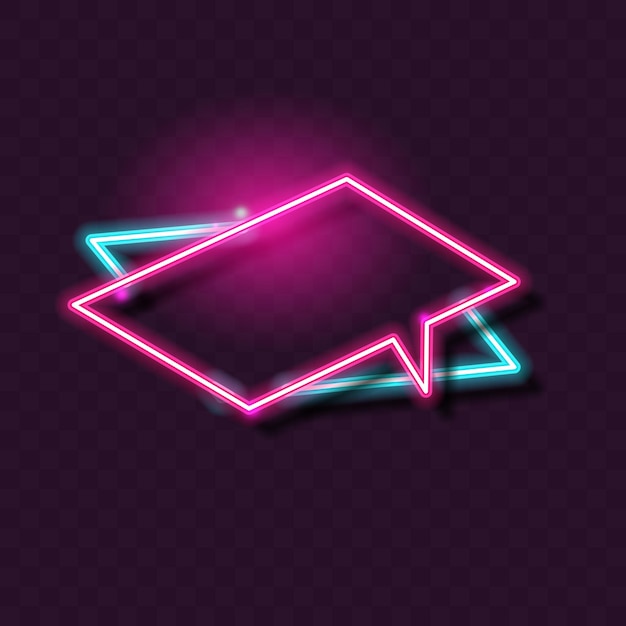 Abstract bannerontwerp Neon frame Roze neonontwerp