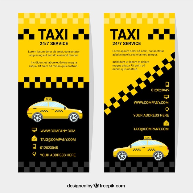 Vector abstract banners van taxi