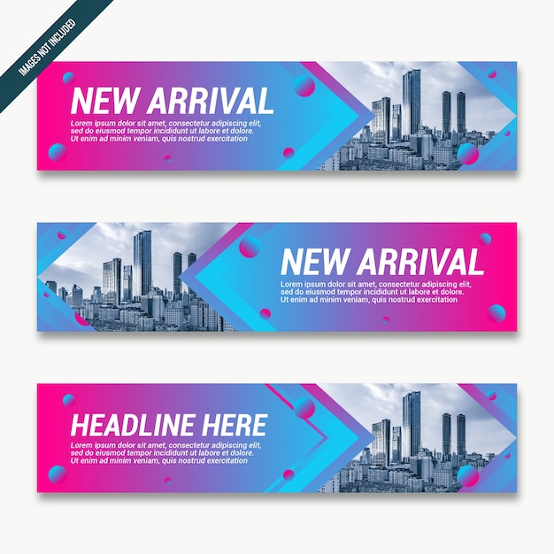 Vector abstract banners with colorful gradient