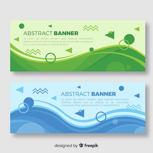 Abstract banners with geometric design