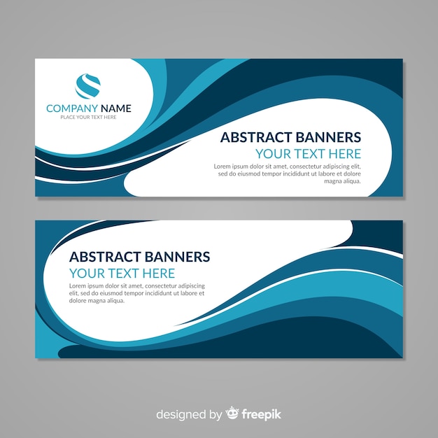 Vector abstract banners with wavy shapes