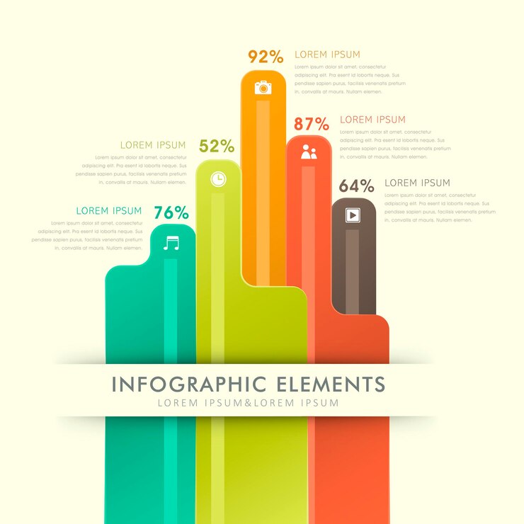 वेक्टर abstract bar chart infographics