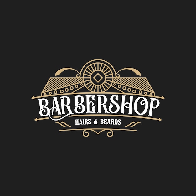 abstract barbershop vintage logo  template