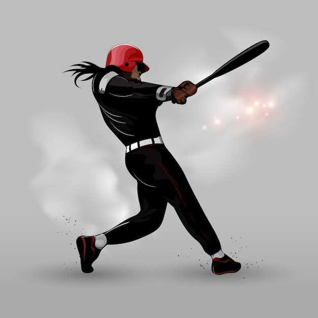 Vector abstract baseball hitting ball