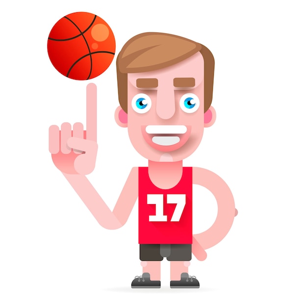 Abstract basketball player with ball in the style of the paper. vector illustration. sport