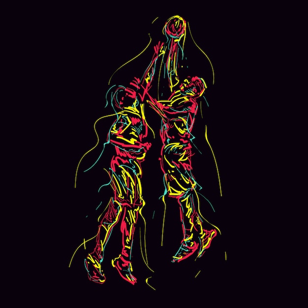 abstract basketball players illustration