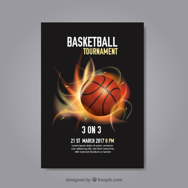 Abstract basketball tournament poster