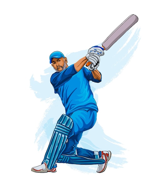 How to draw a cricket player  Step by step Drawing tutorials