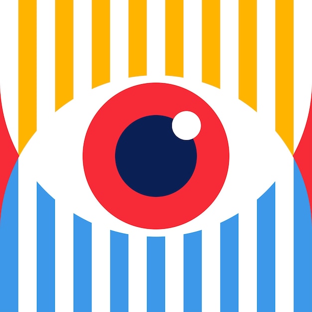 Vector abstract bauhaus eye minimal 20s geometric style