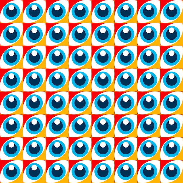 Abstract bauhaus eyes pattern minimal 20s