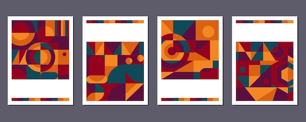 Abstract bauhaus geometric pattern background vector circle