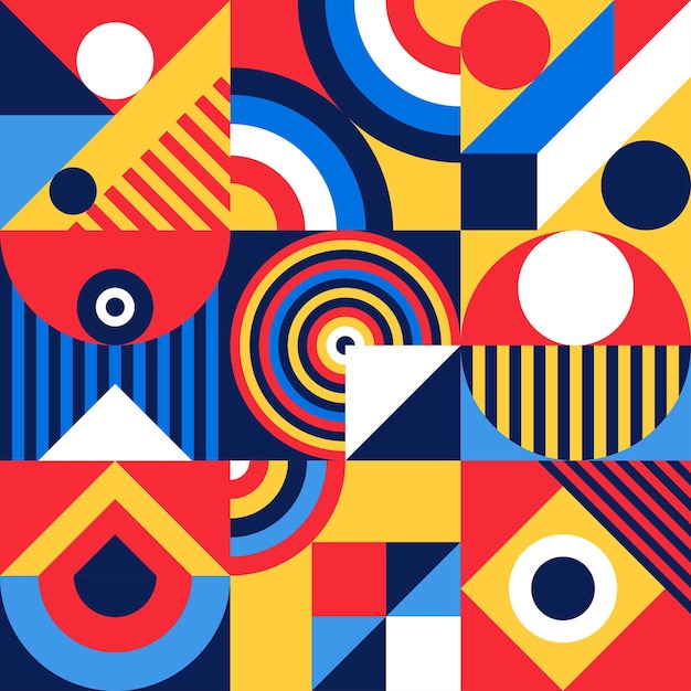 Abstract bauhaus pattern minimal 20s geometric style