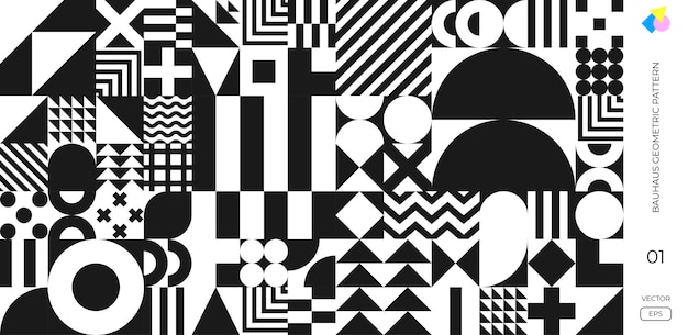 Abstract bauhaus pattern vector minimal