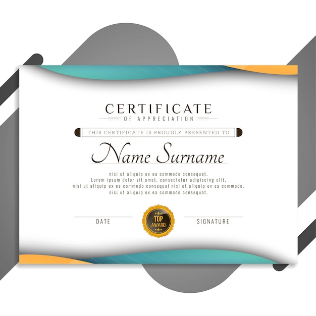 Abstract beautiful certificate design