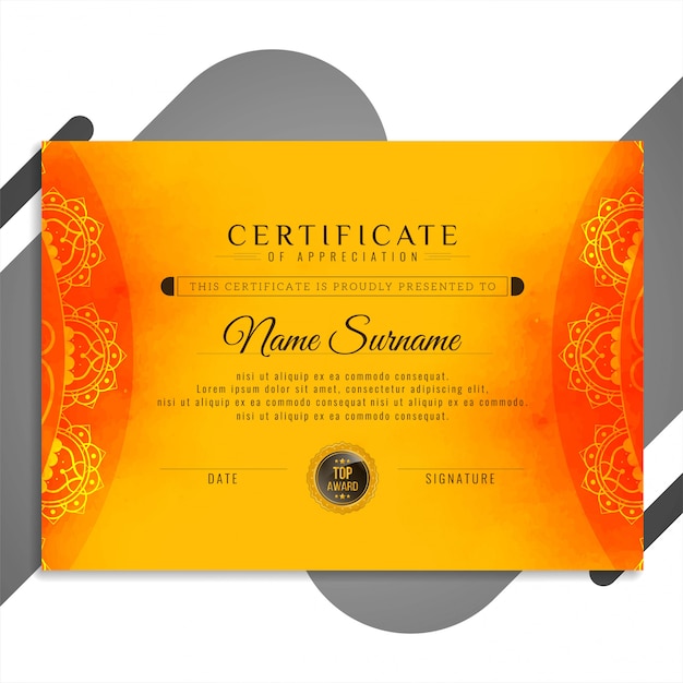 Abstract beautiful Certificate design 