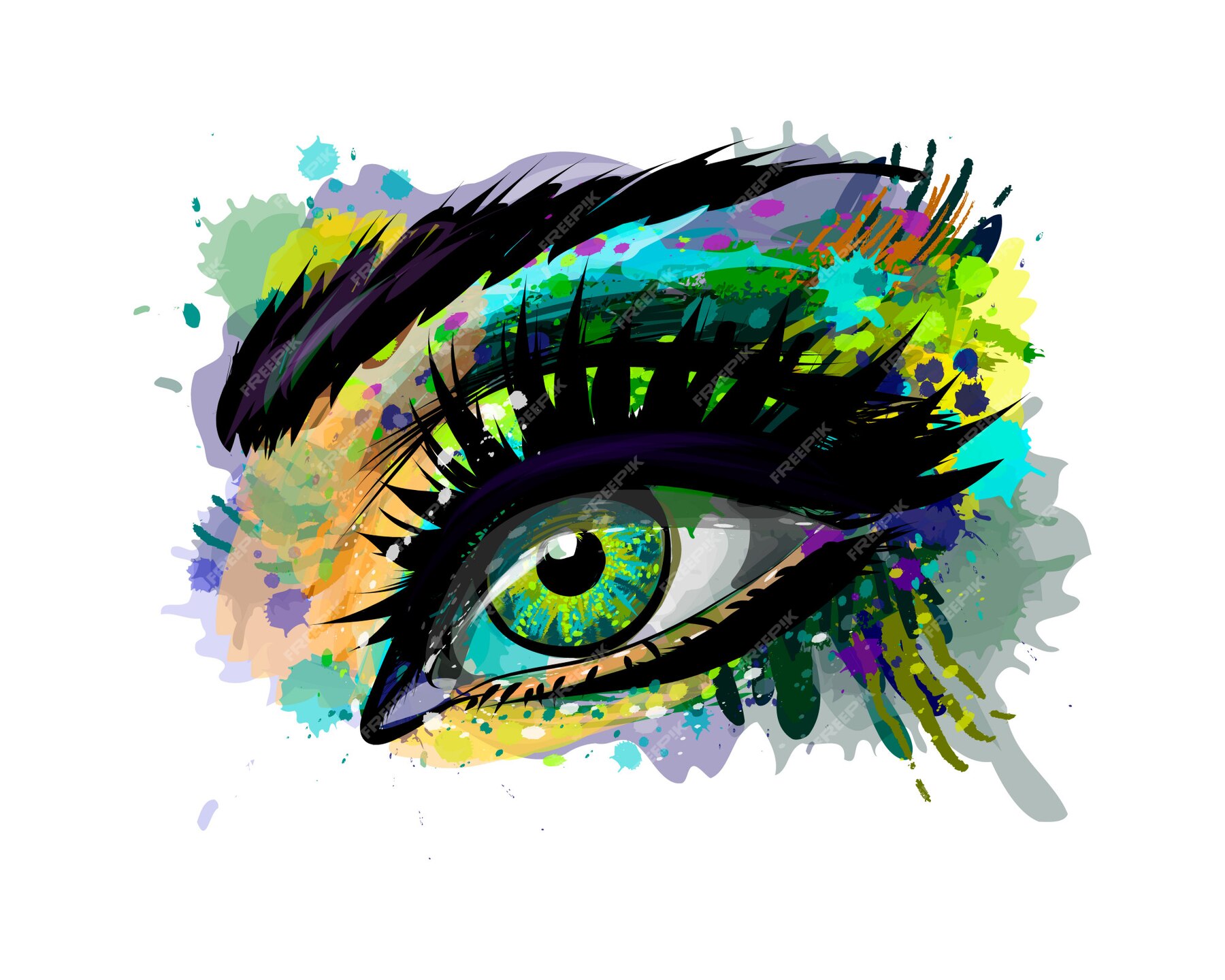 Premium Vector | Abstract beautiful female eye from a splash of ...