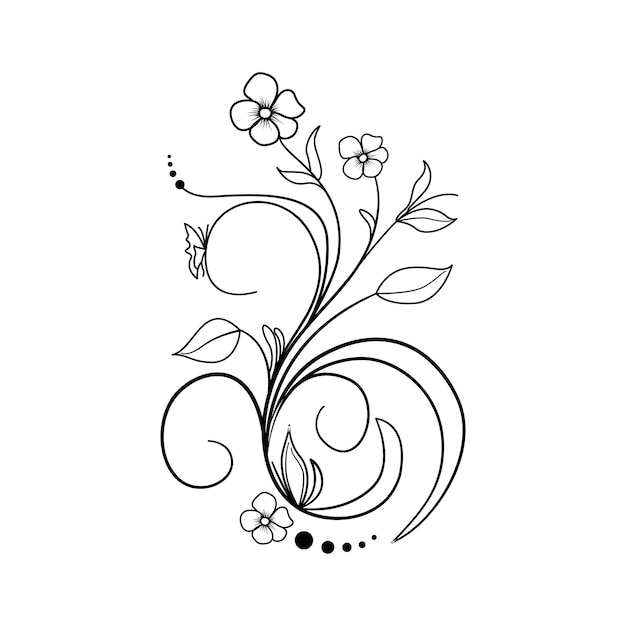 Abstract beautiful handdrawn Flower Vector