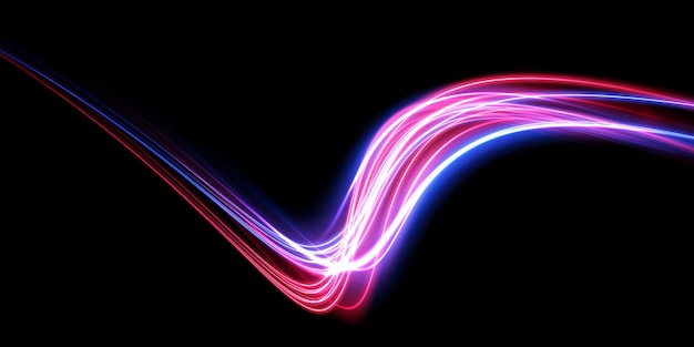 Vector abstract beautiful light background magic sparks on a dark background mystical speed stripes glitter effect shine of cosmic rays neon lines of speed and fast wind glow effect powerful energy