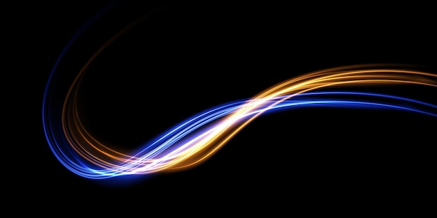 Abstract beautiful light background Magic sparks on a dark background Mystical speed stripes glitter effect Shine of cosmic rays Neon lines of speed and fast wind Glow effect powerful energy