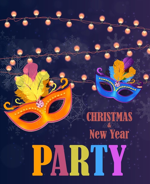 Abstract beauty merry christmas and new year party background