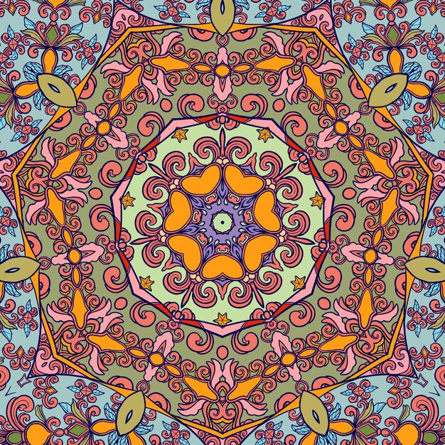 Vector abstract behang vintage mooie mandala motief achtergrond premium vectorillustratie