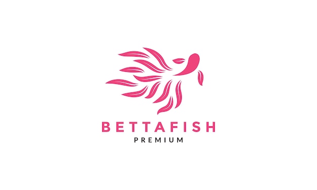 Abstract betta fish with leaf logo symbol icon vector graphic design illustration