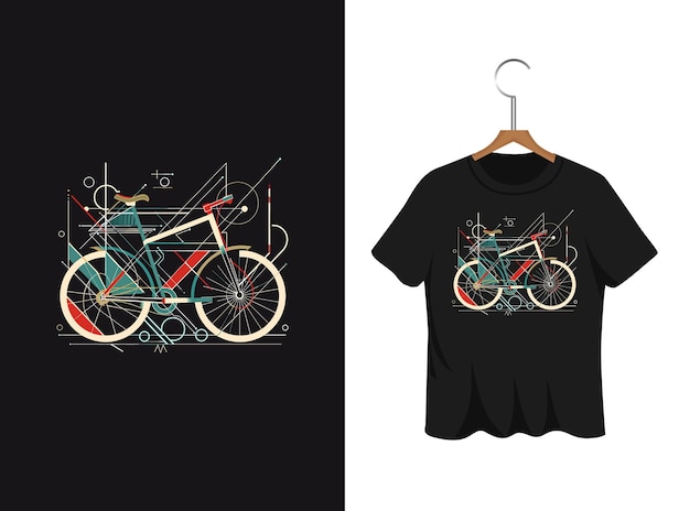 Vector abstract bicycle t shirt design artwork