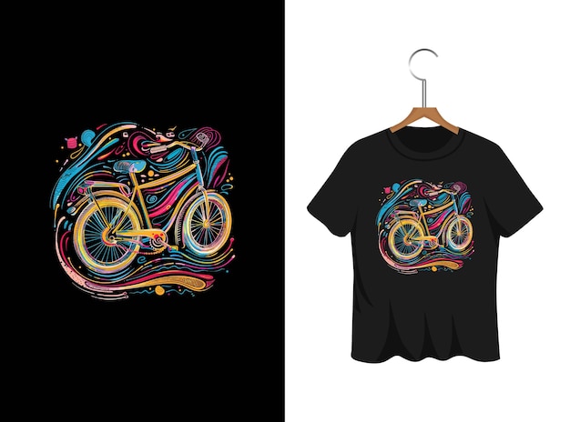 abstract bicycle t shirt design artwork