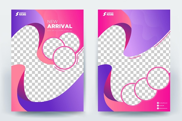 Abstract BiFold Brochure Mockup Vector Template Design