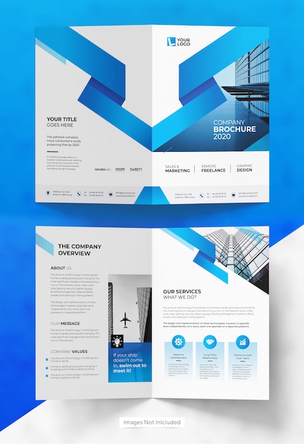 Abstract bifold brochure template design