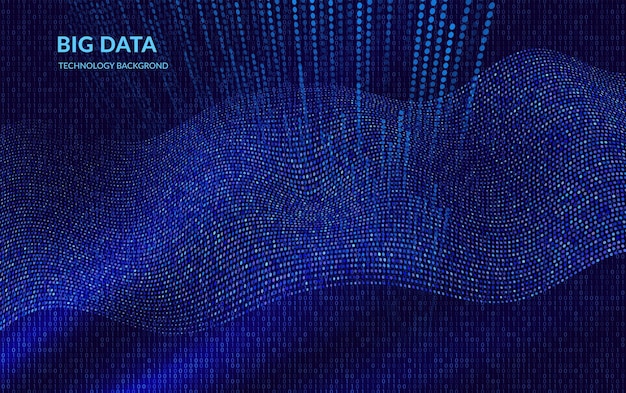 Abstract Big Data Concept with Dynamic Flow of Dots and Connections Futuristic Data Communication Network for AI Big Data and Technology Background Vector Illustration