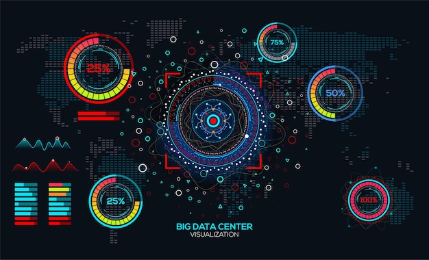 Abstract big data visualization analysis of information big data connection